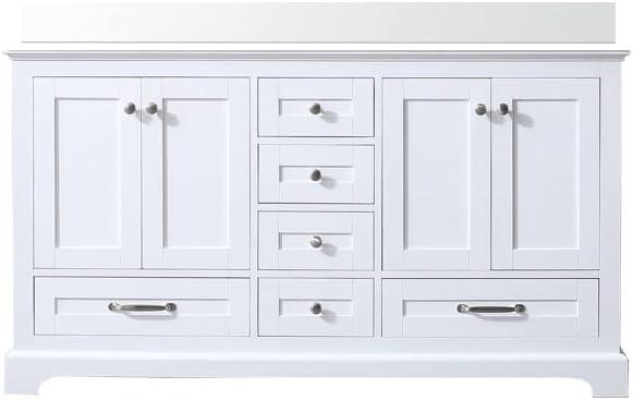 Dukes 60-Inch White Double Bath Vanity with Cultured Marble Top