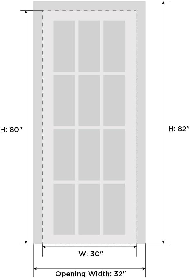 White Silk 30" x 80" Door with Frosted Glass Panels