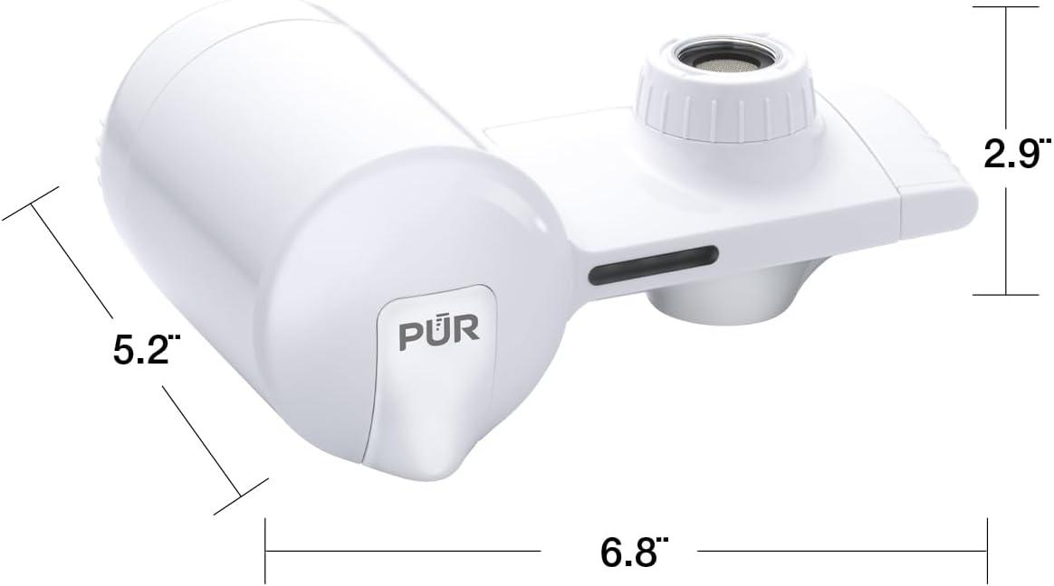 PUR Faucet Mount Water Filtration System, Powerful Filtration with Lead Reduction, Horizontal, White, PFM150W