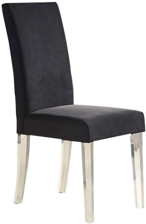 Dalia Modern and Contemporary Dining Chair in Velvet with Acrylic Legs (Set of 2)