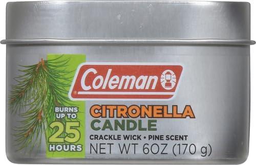 Coleman Repellents Pine Citronella Candle, 6 oz., Silver