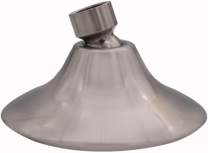 Westbrass CO561-07 5" Round Thin 5-Function Adjustable Spray Shower Head with 8" Wall Mount Arm, Satin Nickel