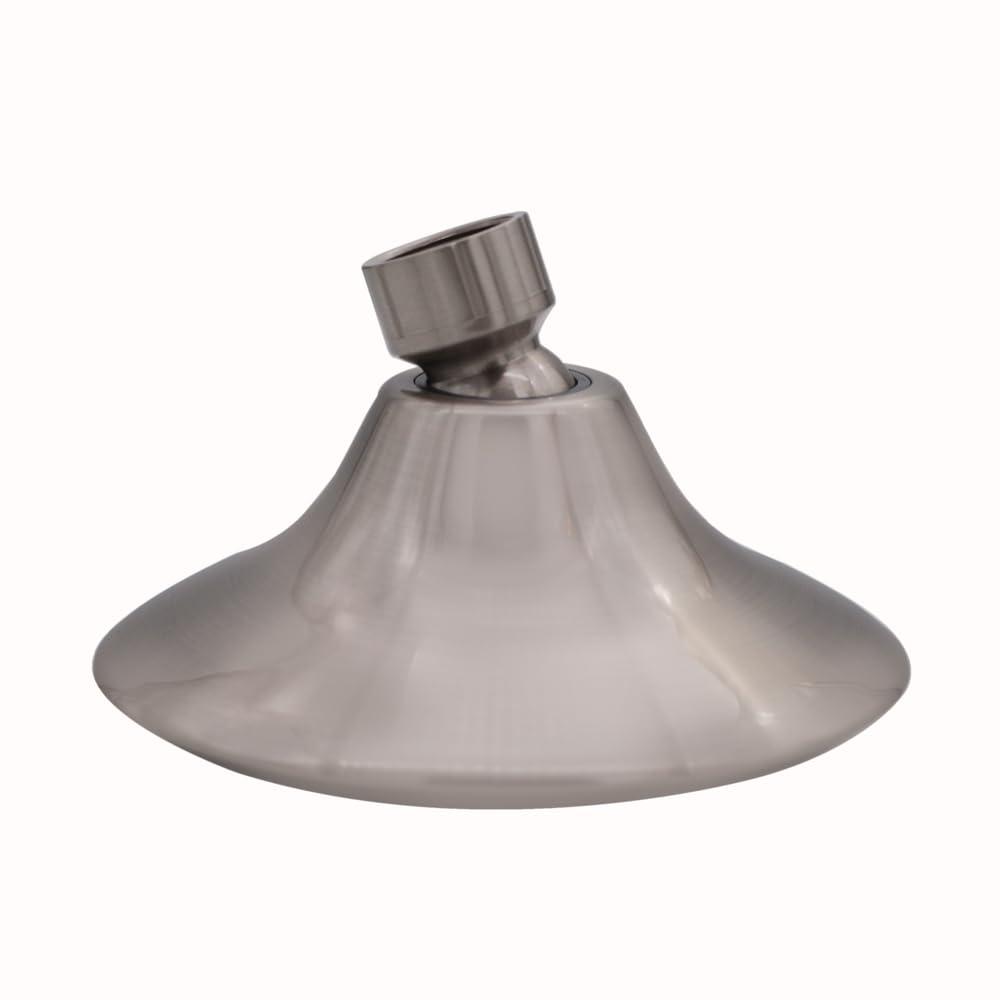 Westbrass CO561-07 5" Round Thin 5-Function Adjustable Spray Shower Head with 8" Wall Mount Arm, Satin Nickel