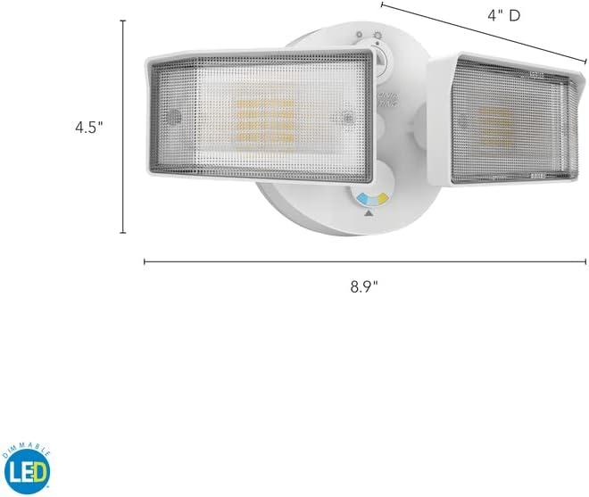 2 - Head Hardwired Dusk to Dawn Outdoor Security Flood Light