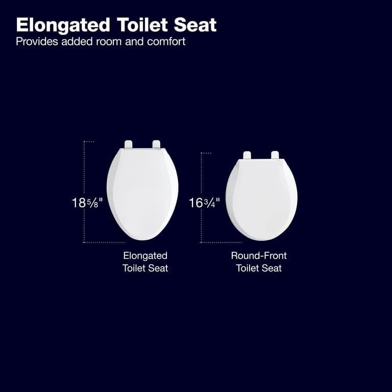 White Elongated Manual Bidet Toilet Seat with Adjustable Spray