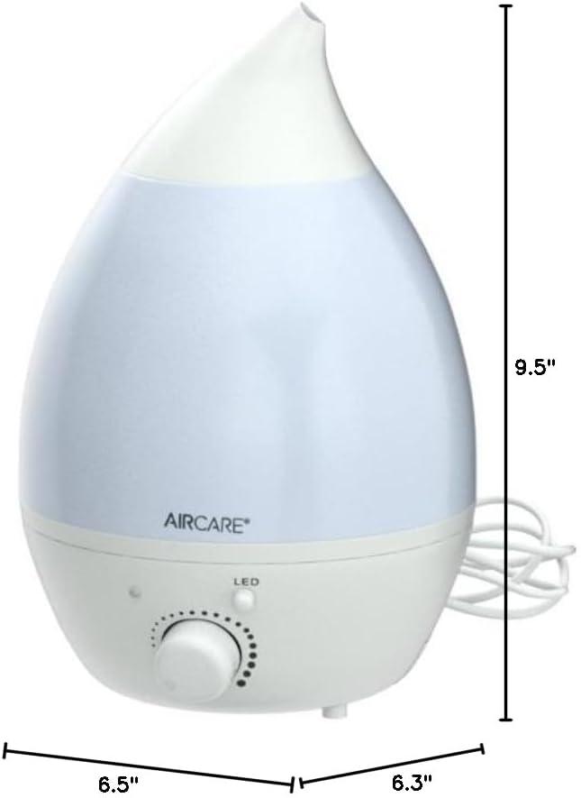 AIRCARE AUV10AWHT Aurora Mini Ultrasonic Humidifier with Aroma Diffuser and Multicolor LED Night Light, White