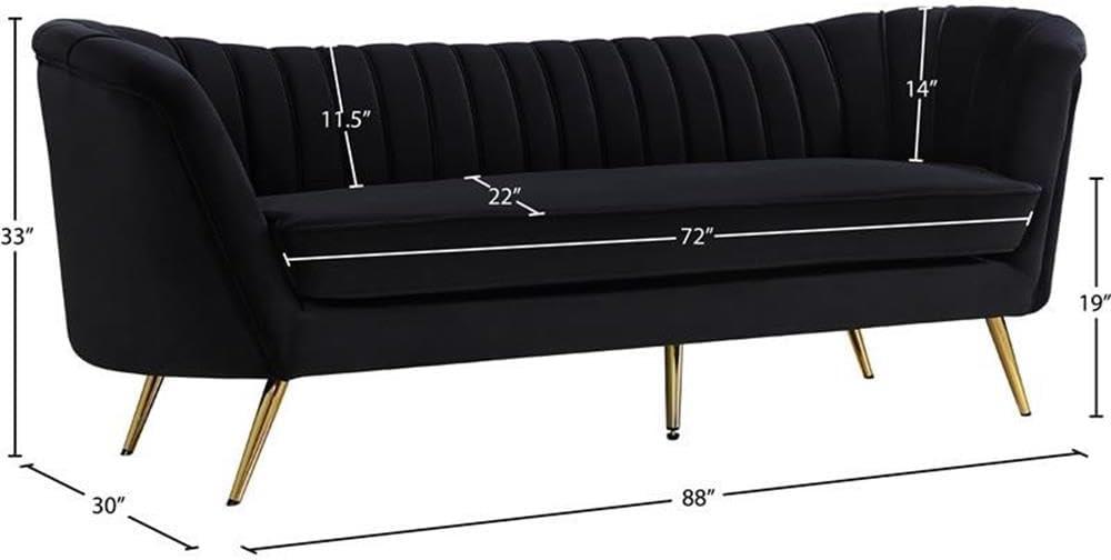 Meridian Furniture Margo Black Velvet Sofa