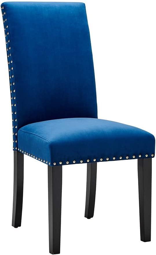 Modway Silver Orchid Lind Velvet Nailhead Trim Dining Side Chairs