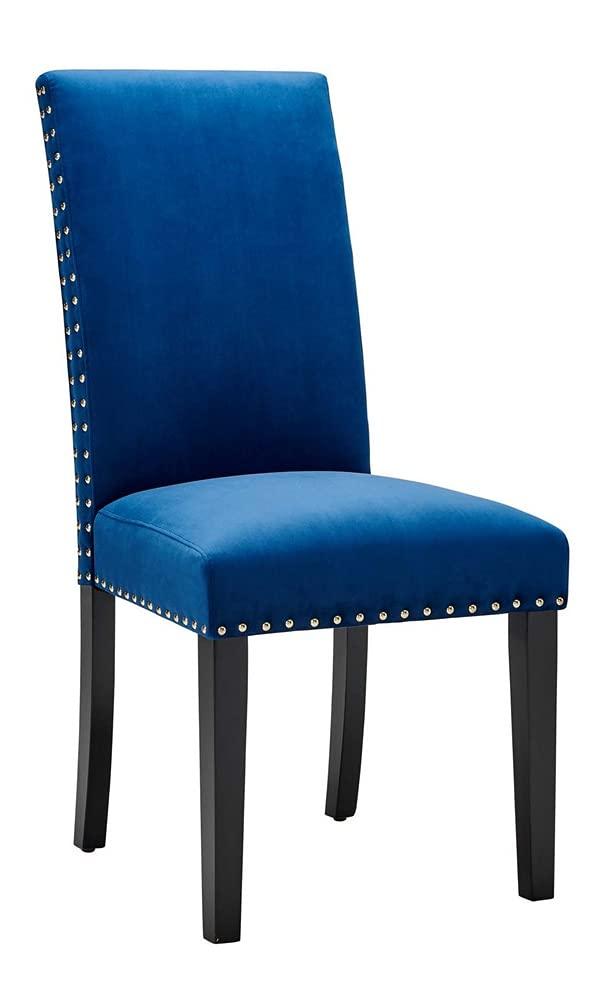 Modway Silver Orchid Lind Velvet Nailhead Trim Dining Side Chairs