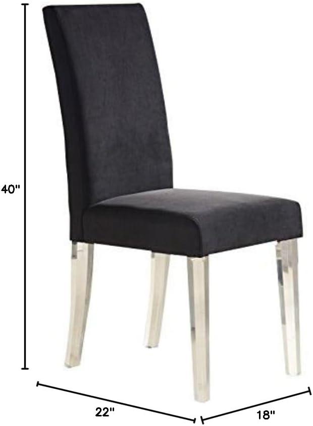 Dalia Modern and Contemporary Dining Chair in Velvet with Acrylic Legs (Set of 2)