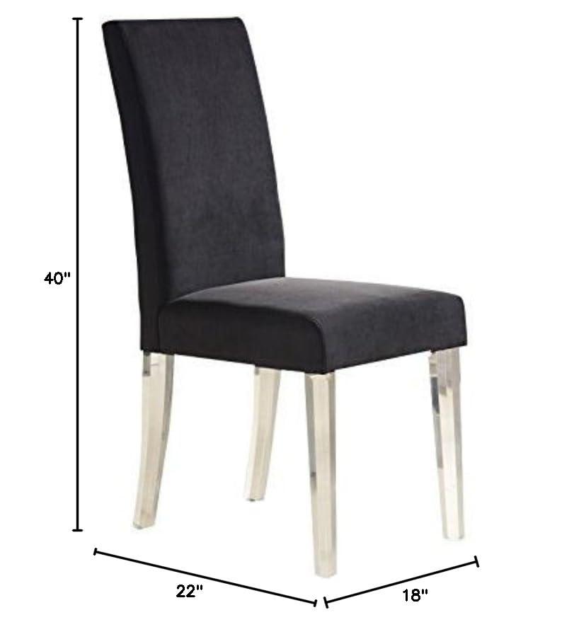 Dalia Modern and Contemporary Dining Chair in Velvet with Acrylic Legs (Set of 2)