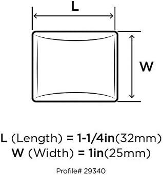 Candler Satin Nickel Rectangular Cabinet Knob 1-1/4 inch