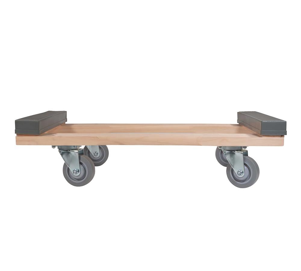 19" x 32" Carpeted Furniture Dolly 4 Wheels 1000 lbs. - Hardwood and Plywood Piano Moving Office Dolly with 3.5" x 4" Swivel Casters Mover