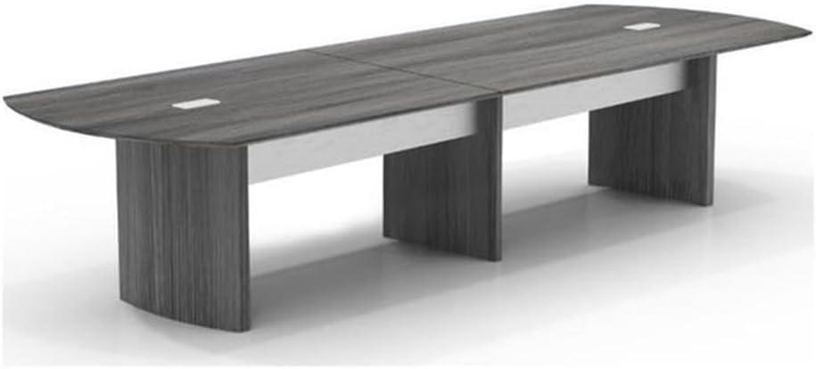 Urbanpro Modern Wood 12' Conference Table in Gray Steel Laminate