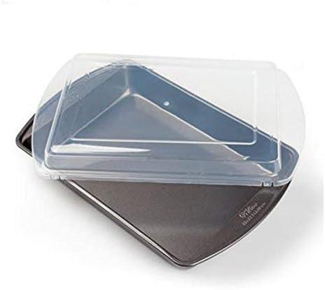 Gray Non-Stick Aluminum Rectangular Cake Pan with Cover