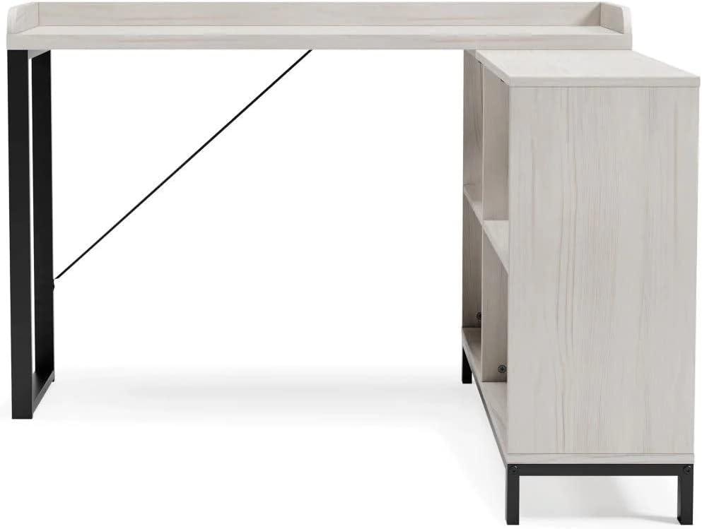 Signature Design by Ashley Casual Bayflynn L-Desk, White/Black