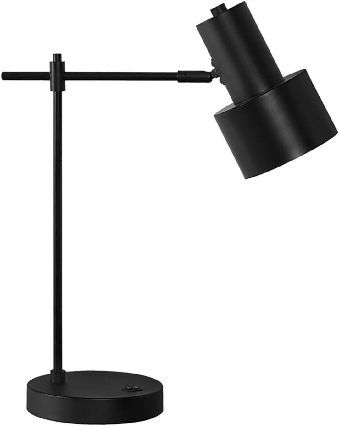 Monarch Specialties Lighting 21inchH Table Lamp Usb Port Included Black Metal Black Shade Modern