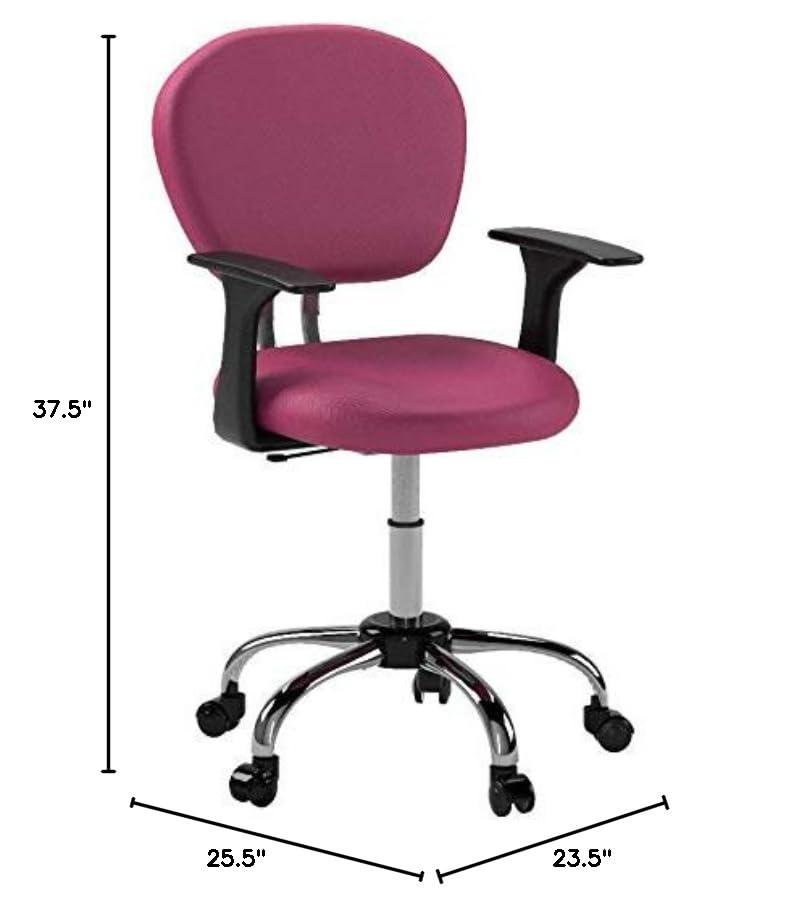 Swivel Mid-Back Pink Mesh Task Chair with Chrome Base
