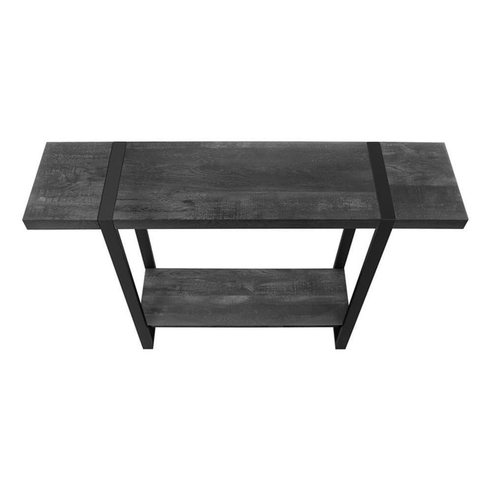 Monarch Specialties Accent Table Console Entryway Narrow Sofa Living Room Bedroom Black Laminate Black Metal Contemporary Modern