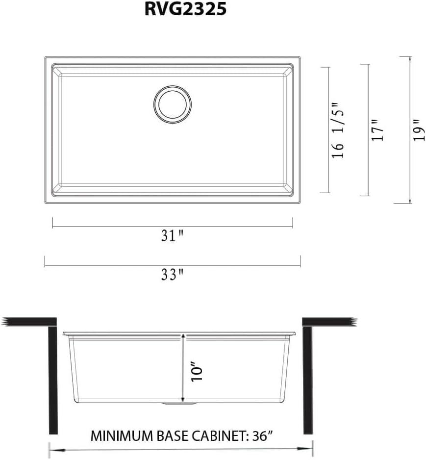 Ruvati 33-inch epiRock Workstation Undermount Kitchen Sink
