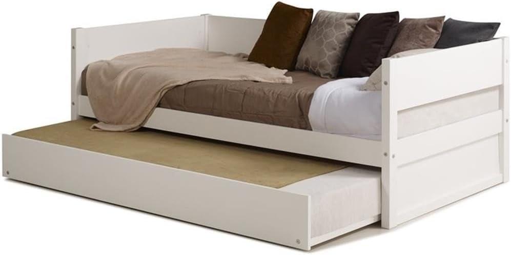 Camaflexi Tribeca Solid Wood Twin Daybed and Trundle Set in White