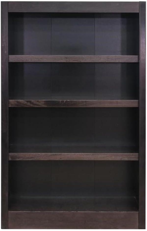 Concepts in Wood  Single Wide Bookcase, 4 Shelves Espresso Espresso Finish