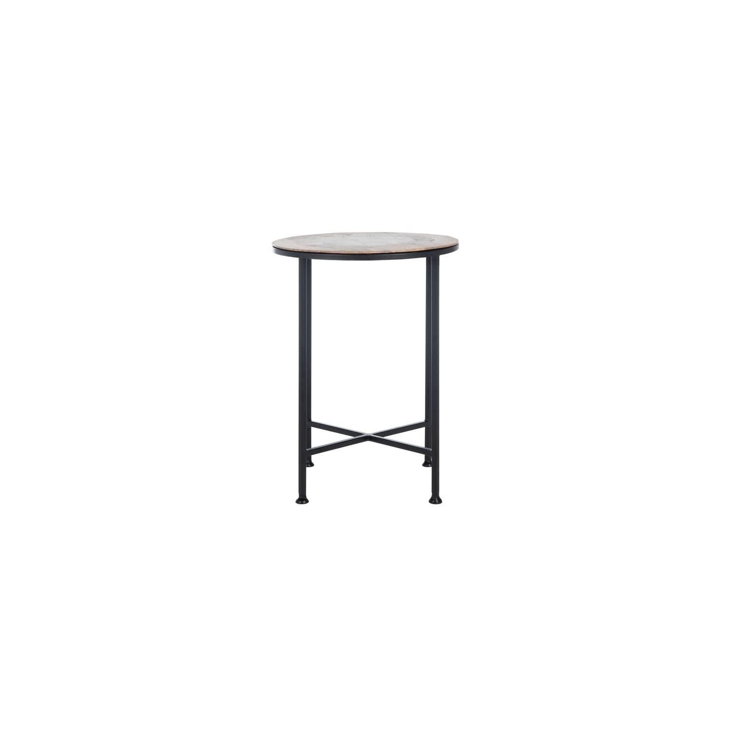 Lumi Agate Accent Table - Multi Color Black Agate/Natural/Black Legs - Safavieh.