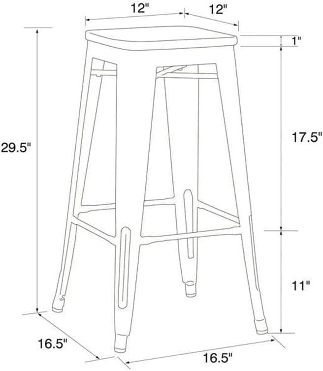 Ameriwood Home Fusion 30" Metal Backless Bar Stool with Wood Seat