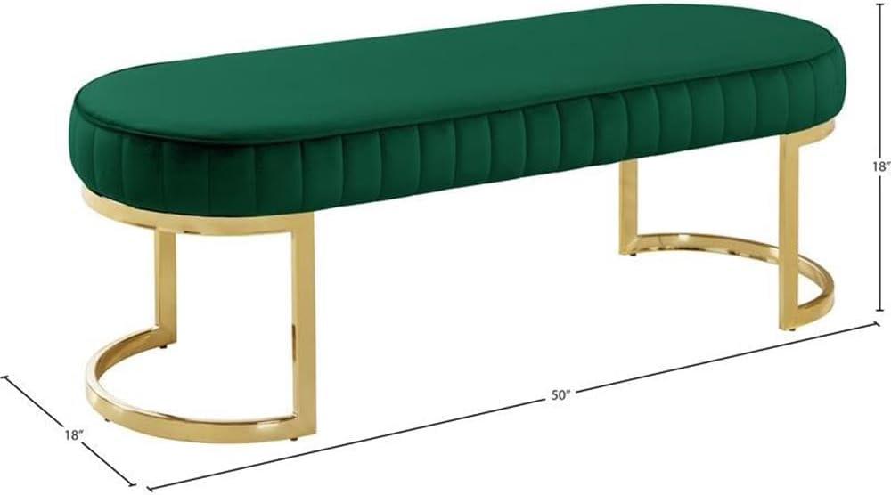 Meridian Furniture Lemar Contemporary Velvet Bench in Black