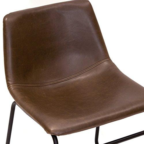 Glamour Home Adan 28.5" Modern Faux Leather Bar Stools in Dark Brown (Set of 2)