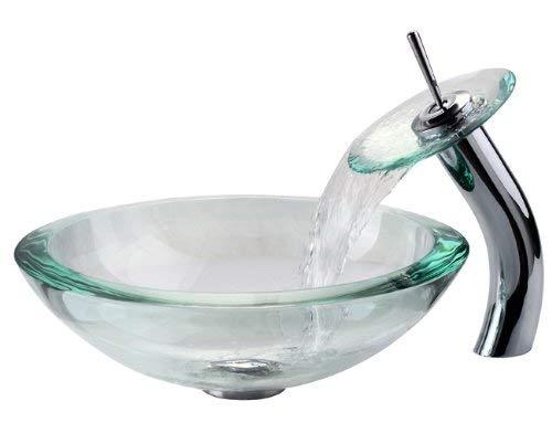 KRAUS 34 mm Thick Glass Vessel Sink in Clear