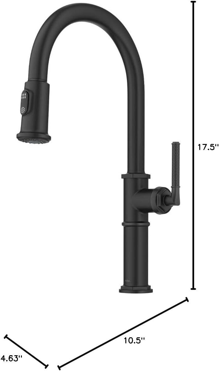 Matte Black Brass Pull-Down Single Handle Kitchen Faucet