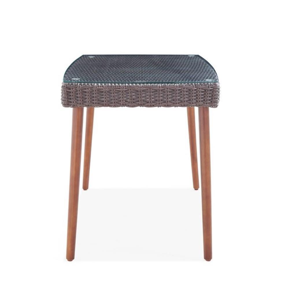 All-Weather Wicker Athens Outdoor Cocktail Table Brown - Alaterre Furniture