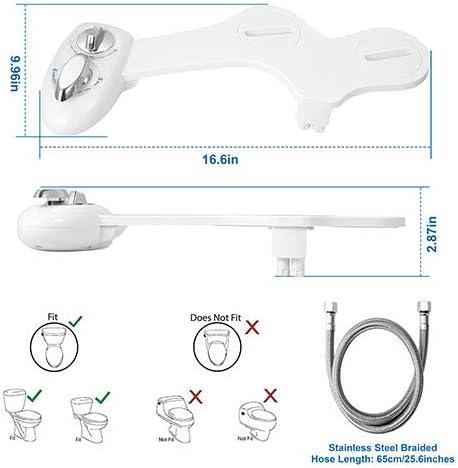 iMountek "Cold Water Spray Bidet with Self-Cleaning Dual Nozzle & Feminine Wash – Non-Electric Toilet Seat" White