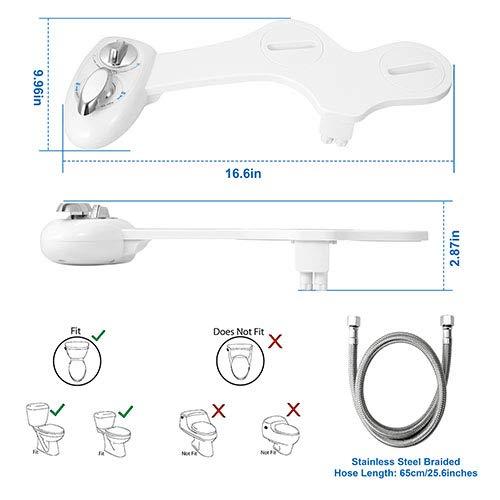 iMountek "Cold Water Spray Bidet with Self-Cleaning Dual Nozzle & Feminine Wash – Non-Electric Toilet Seat" White
