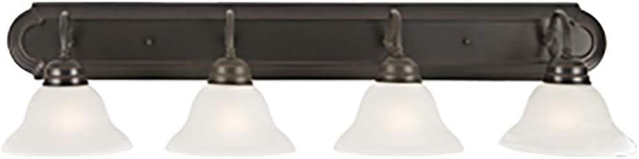 Design House Millbridge 4-Light Dimmable Vanity Light with Frosted Glass, Bronze