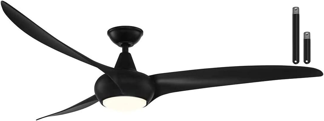 65" Minka Aire Modern Indoor Ceiling Fan LED Light Remote Control Coal for Living Room Kitchen Bedroom Family Dining House Office