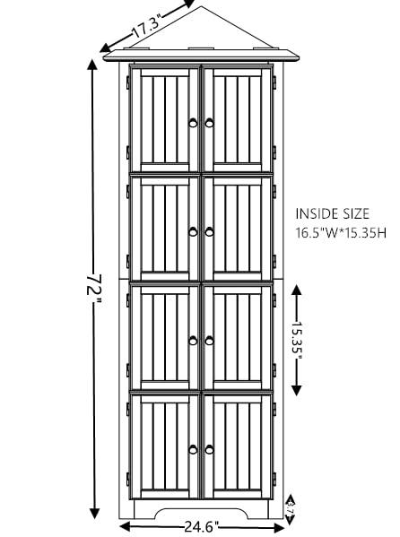 Miekor 4-Tier 72" Corner Kitchen Pantry Storage Cabinet with 8 Doors Tall Storage Cabinet, Corner Cabinet and Adjustable Shelves, Home farmhouse bookshelf Cabinet for Bathroom, Living room, Kitch 1014