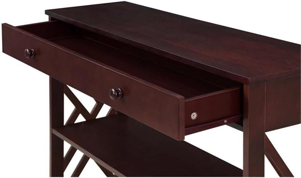 Convenience Concepts Titan 1 Drawer Console Table with Shelves, Espresso