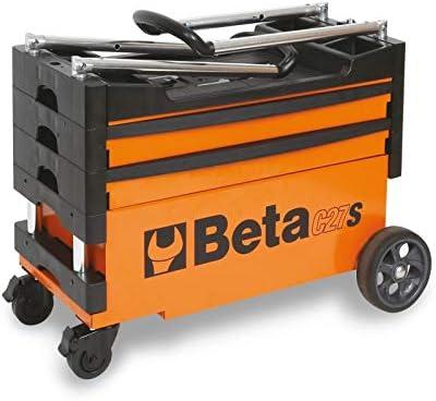 Beta Beta C27S Collapsible Tool Cart, 4” Steering Casters with Brake, 110 Pound Load Capacity