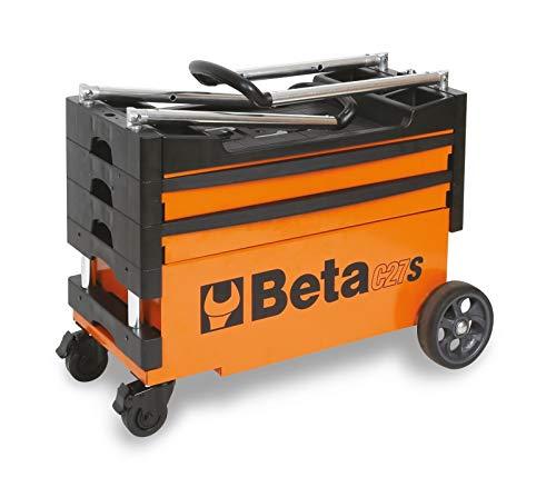 Beta Beta C27S Collapsible Tool Cart, 4” Steering Casters with Brake, 110 Pound Load Capacity