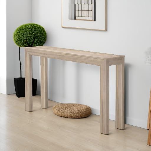 Plank+Beam 56" Modern Console Table, Solid Wood Narrow Entryway Table