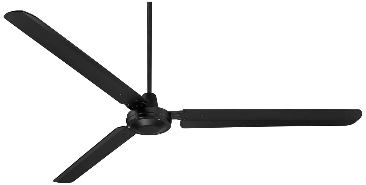 Casa Vieja 72" Casa Velocity Large Modern Indoor Outdoor Ceiling Fan 3 Blade Wall Control Matte Black Finish Bedroom Living Room Damp Rated