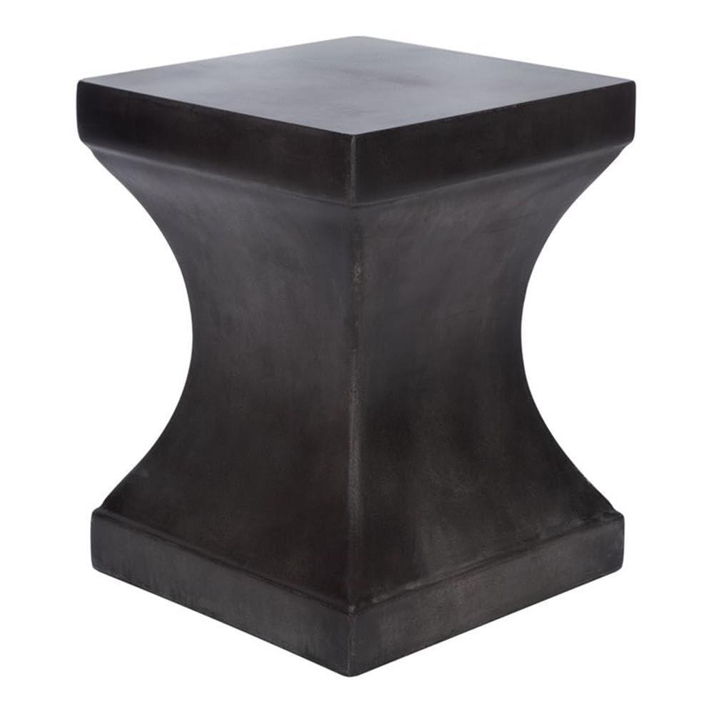 Curby Concrete Accent Stool - Black - Safavieh.