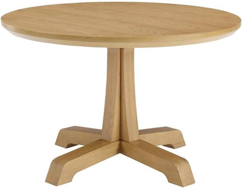 Rustic Oak 48" Round Pedestal Dining Table