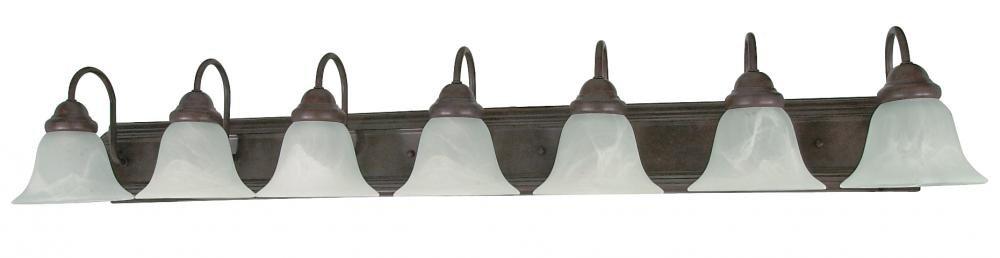 Nuvo 60-292 - Ballerina - 7 Light - 48" - Vanity - w/ Alabaster Glass Bell Shades