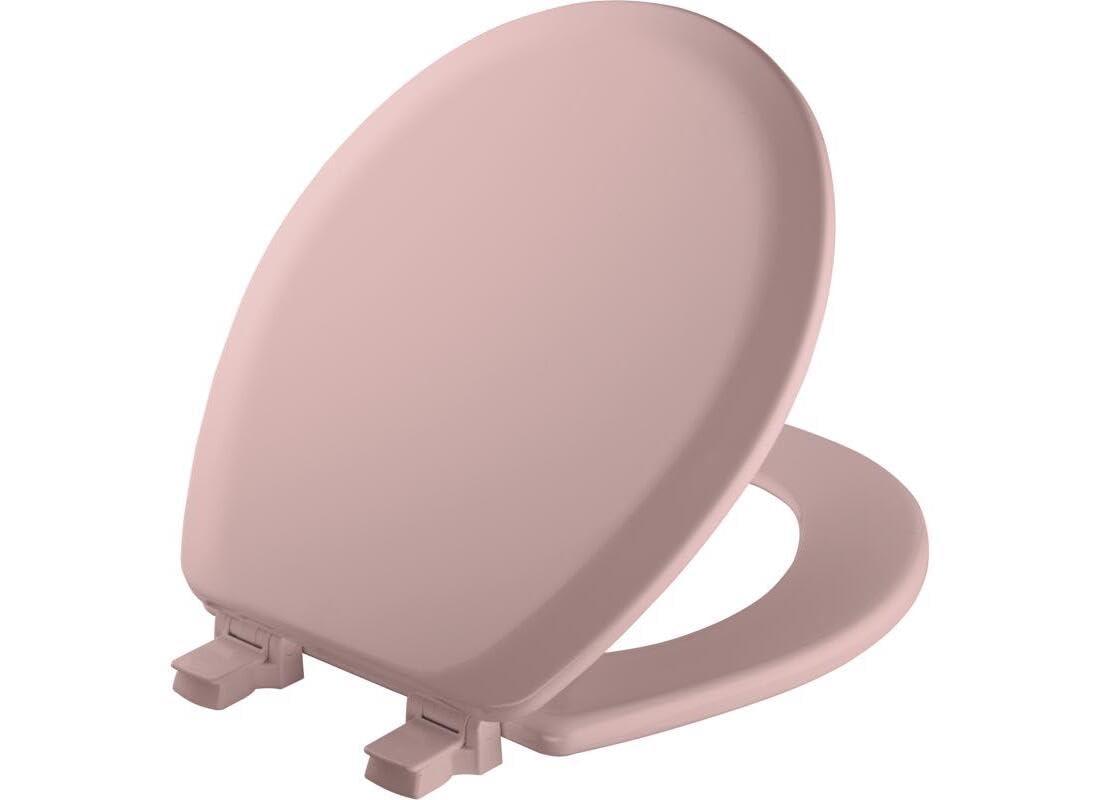 Cameron 41EC Wood Toilet Seat, Never Loosens and Easily Removes for Cleaning, ROUND