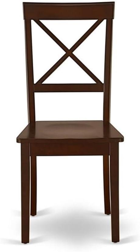 Boston Dining Room Chair with Wood Seat - Black & Cherry - Set of 2