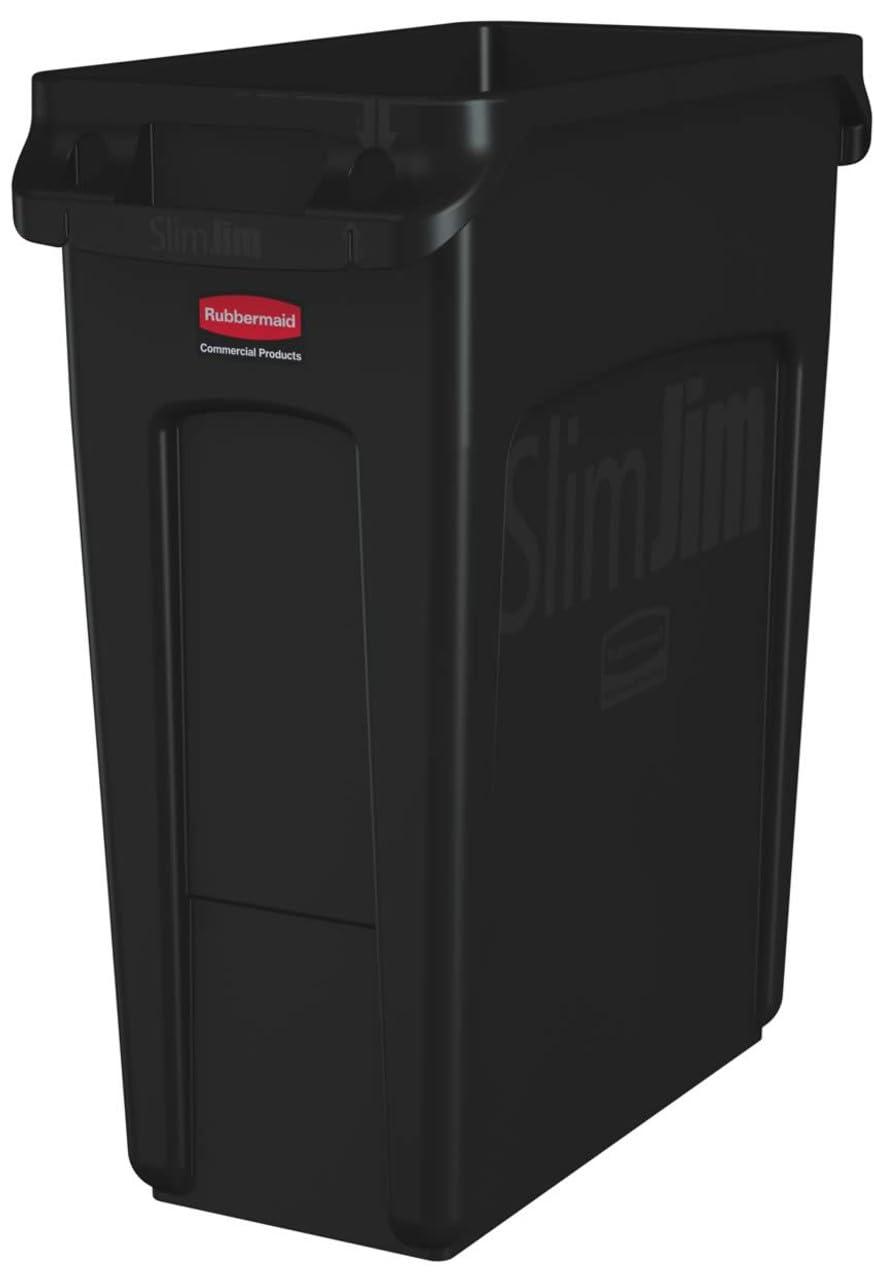 Rubbermaid Commercial Products Slim Jim Plastic Open Kitchen Trash Can - 16 Gallons