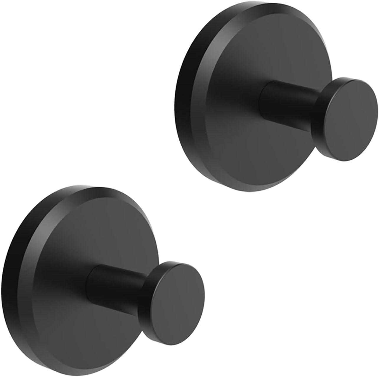 Matte Black Suction Cup Hooks for Bathroom and Kitchen